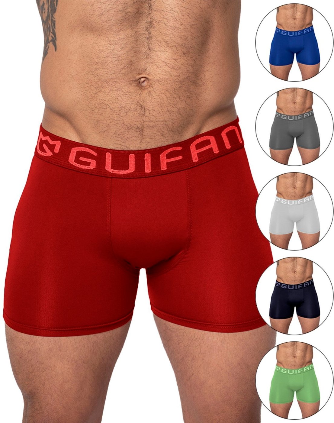 Imagem principal Kit 5 Cuecas Boxer Masculina Gabi Lingerie Microfibra Lisa Elástica Super Confortável multicolorido Gabi Lingerie multicolorido