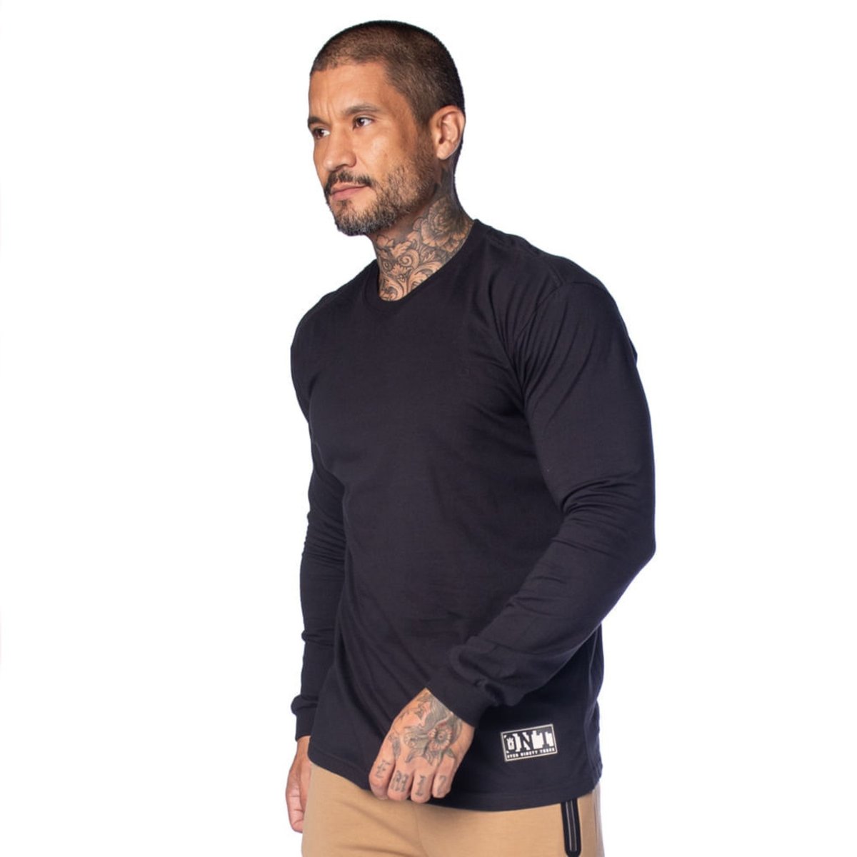 Camiseta Manga Longa Masculina Over Surf Preta