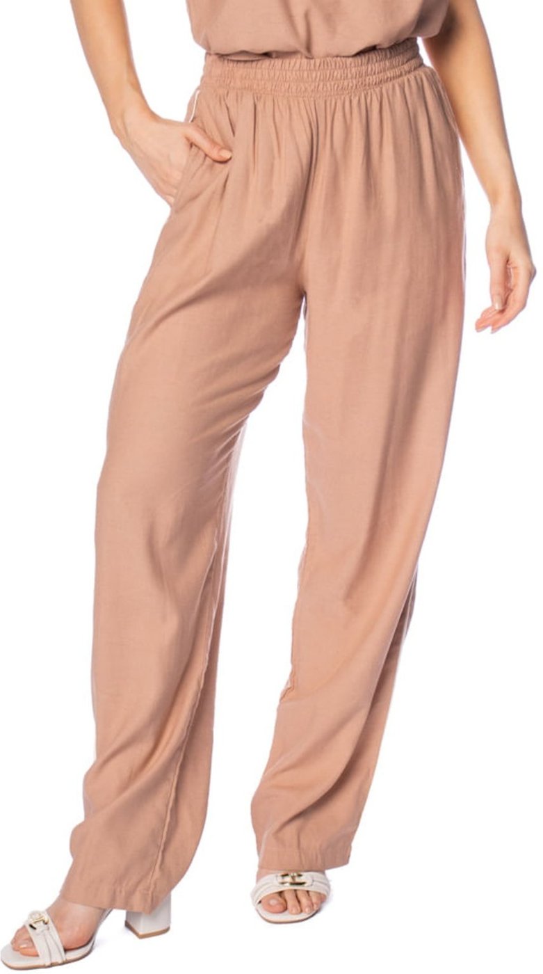 Calça Feminina Giraffe Linho Reta Filete Lateral Claro