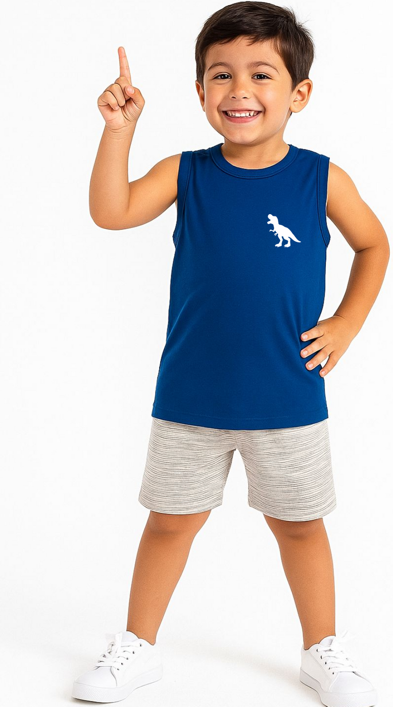 Imagem principal Infantil - Kit 5 Conjuntos De Regata Sortido Verão Menino Tamanho 02 ao 14 Babei no Look unico Babei no Look unico