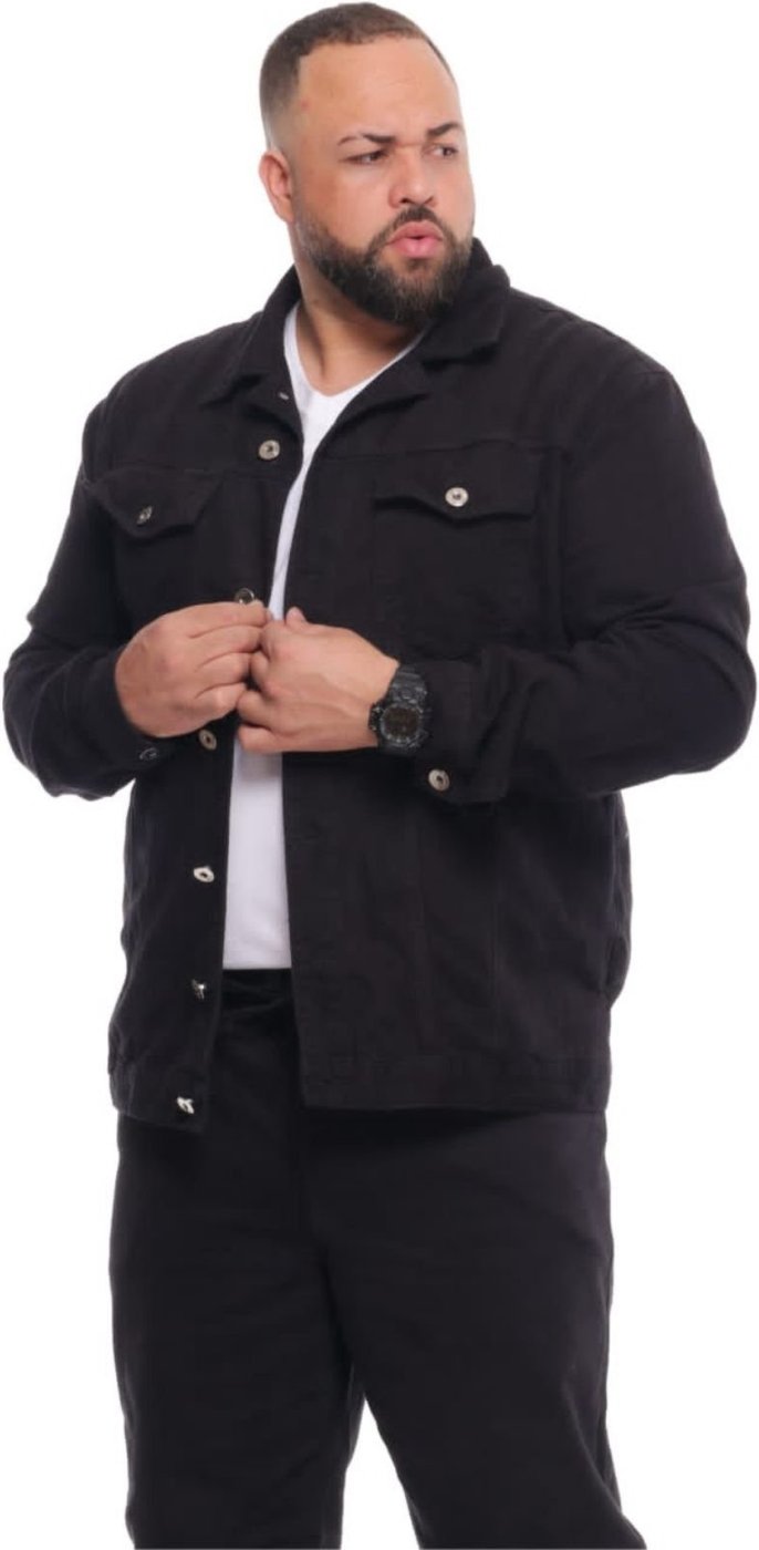 Imagem principal Jaqueta Preta Sarja Masculina Plus Size Alleppo Genebra Alleppo Jeans preto Alleppo Jeans preto
