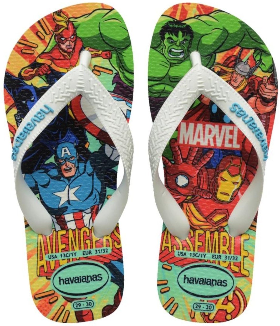 Imagem principal Infantil - Chinelo Masculino Havaianas Top Marvel Branco/Azul Incolor incolor azul Havaianas incolor azul
