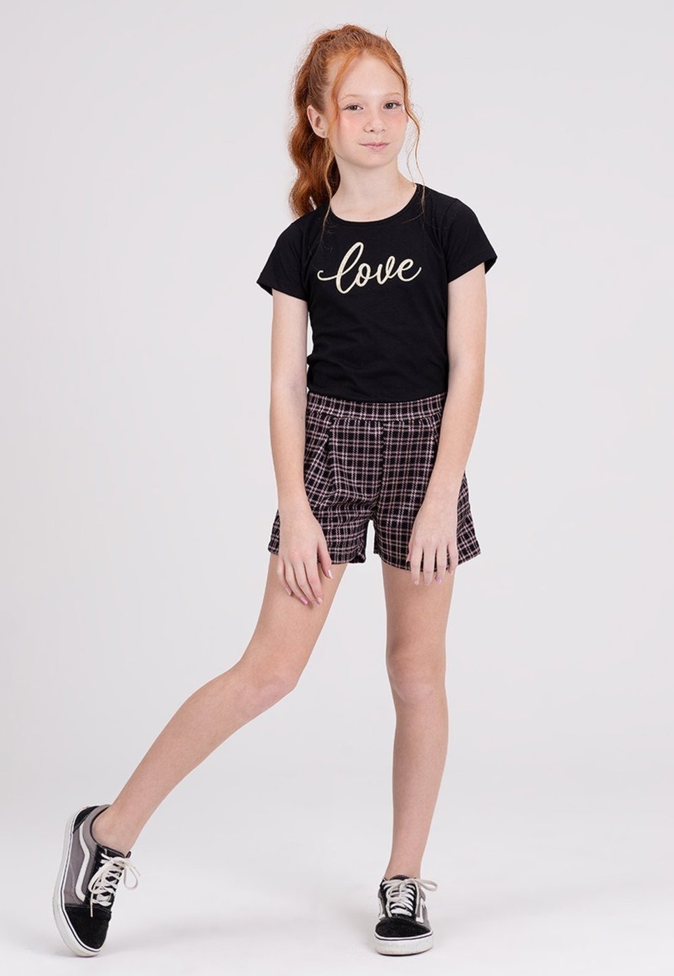 Imagem principal Infantil - Conjunto Menina Jacquard Xadrez VIDA COSTEIRA preto VIDA COSTEIRA preto
