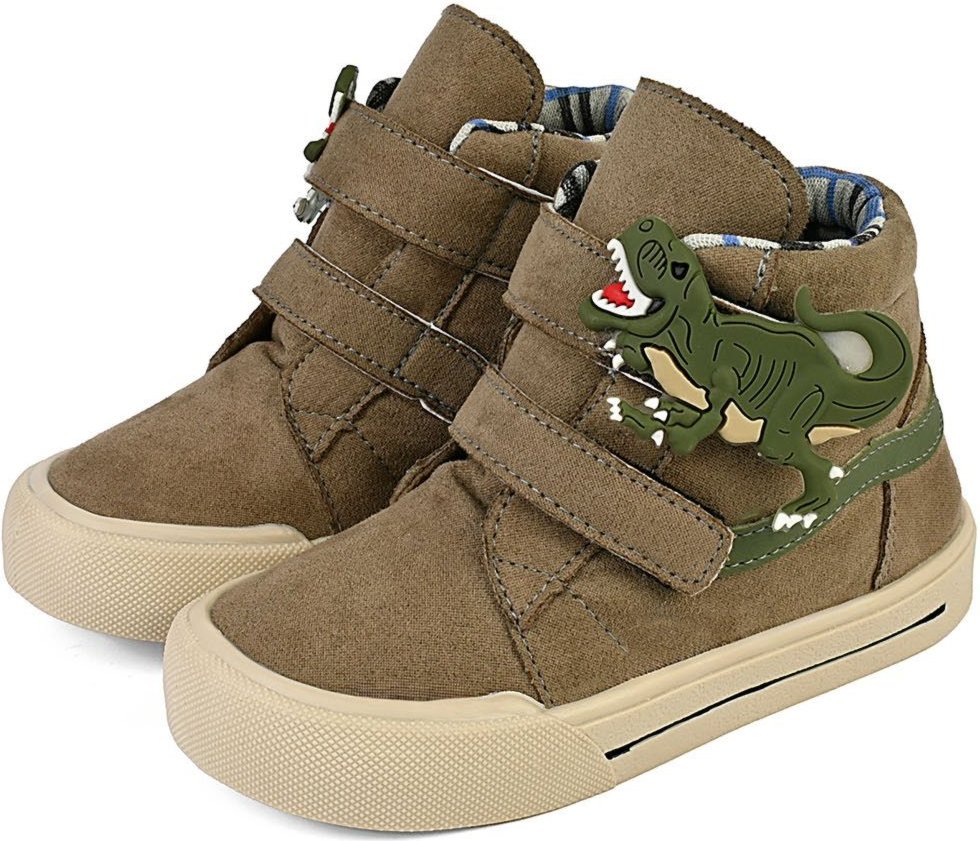 Imagem principal Infantil - Tênis Cano Alto Dinossauro Rex Camurça Macio Estiloso Confortável Cano Alto Botinha Mzkid bege Mzkid bege