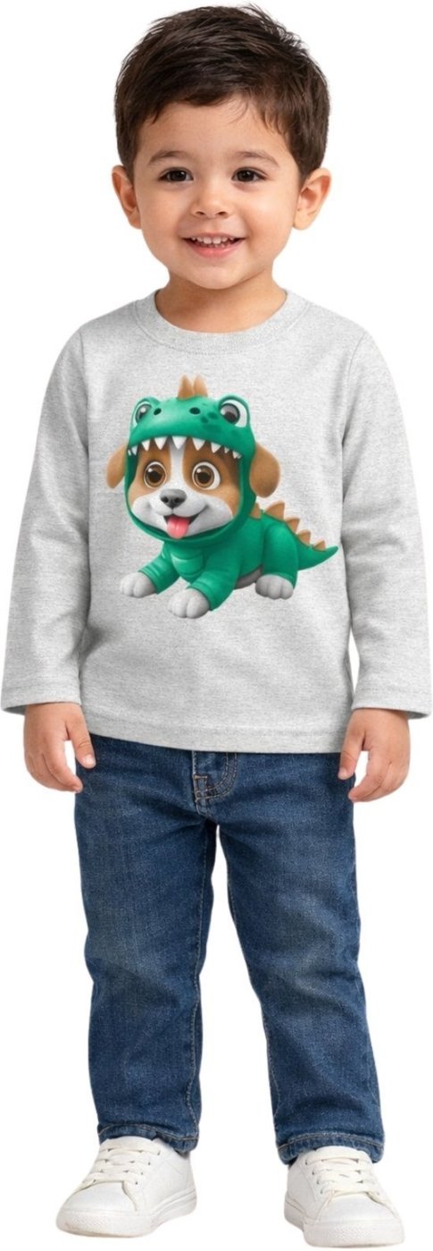 Imagem principal Infantil - Camiseta Manga Longa E Calça Kyly Cachorro Mescla White bege white Kyly bege white