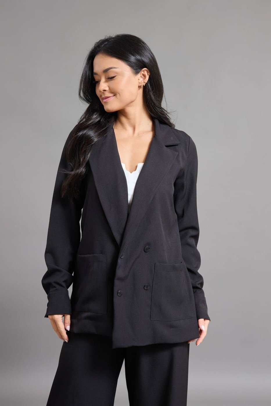 Casaco Alfaiataria Feminino Blazer Color Dialogo Jeans