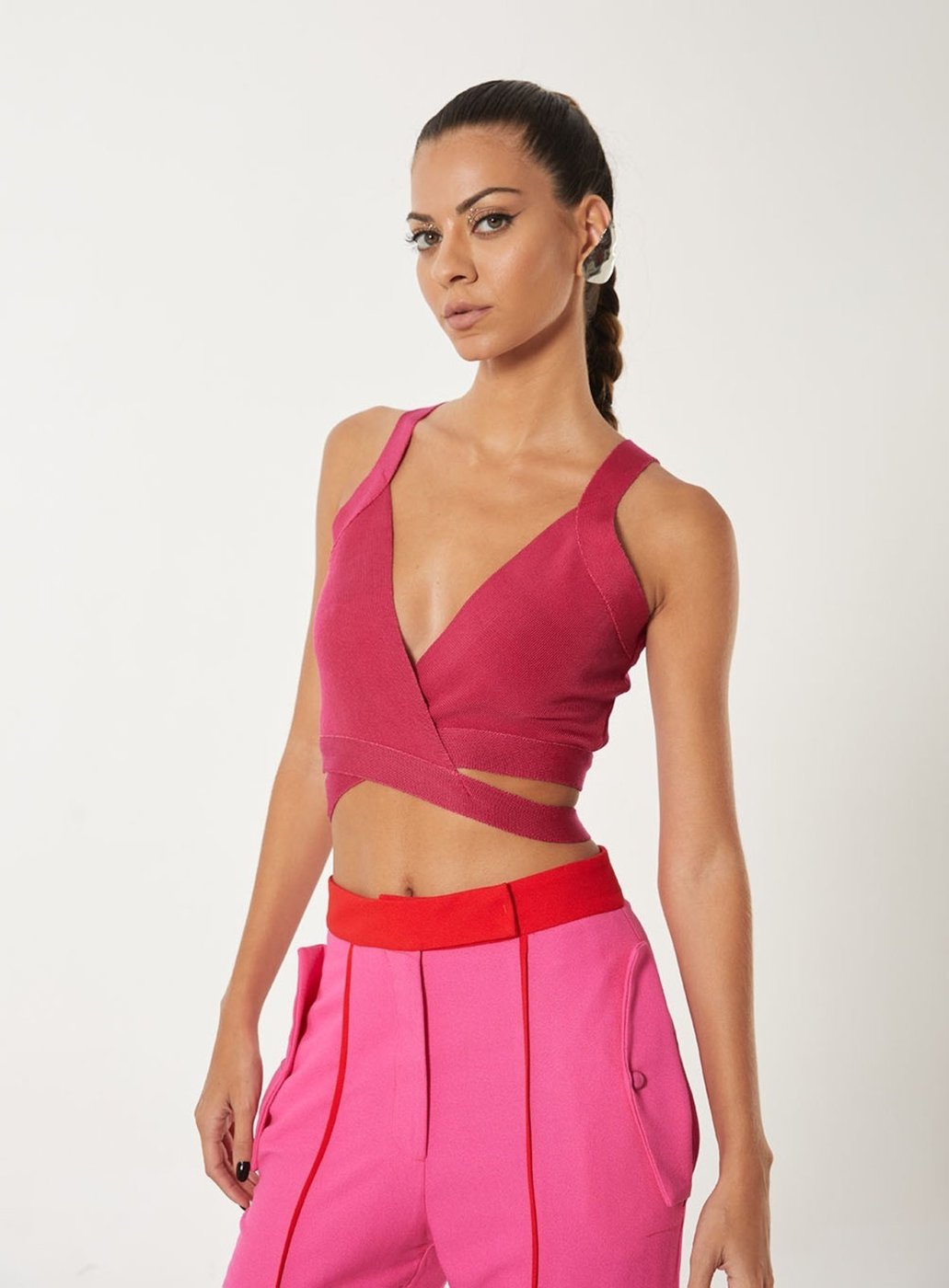 Top Tricô Transpassado