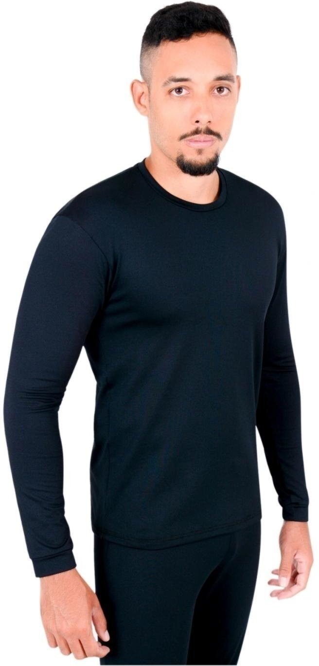 Imagem principal Camisa Térmica RT Frio Extremo Masculina Segunda Pele 250g Peluciada com Fleece Inverno Viagem Neve Moto Esportes Outdoor Roupas Térmicas preto Roupas Térmicas preto