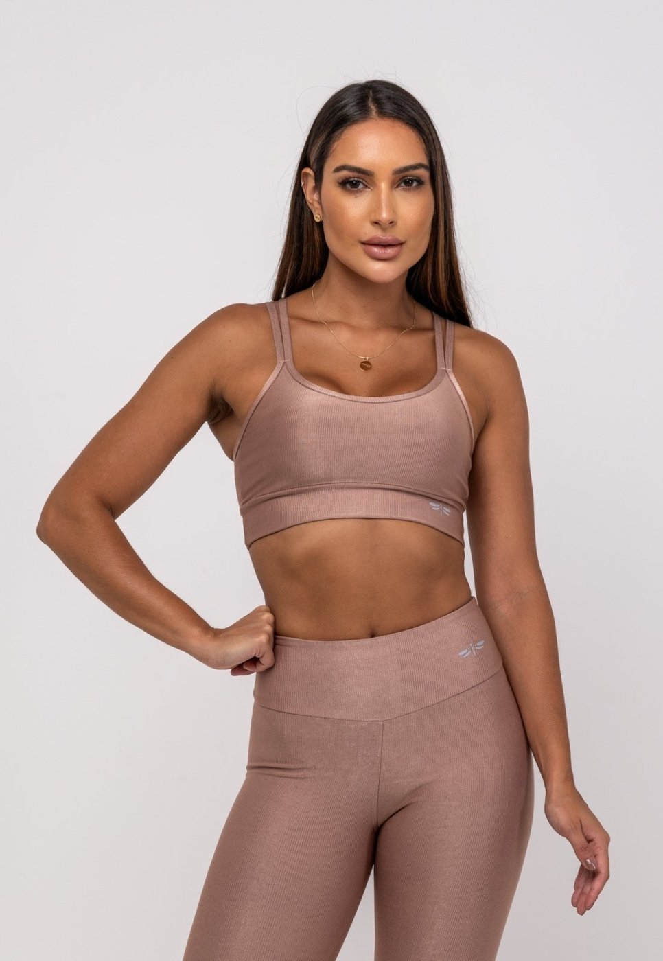 Imagem principal Top Suplex Canelado Brilho Decote e Tiras Salvatore Fashion marrom Salvatore Fashion marrom