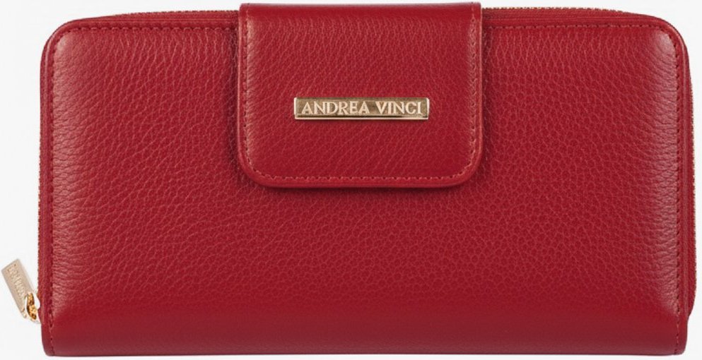 Imagem principal Carteira feminina de couro liso Cindy 9,5x19cm Andrea Vinci caramelo Andrea Vinci caramelo