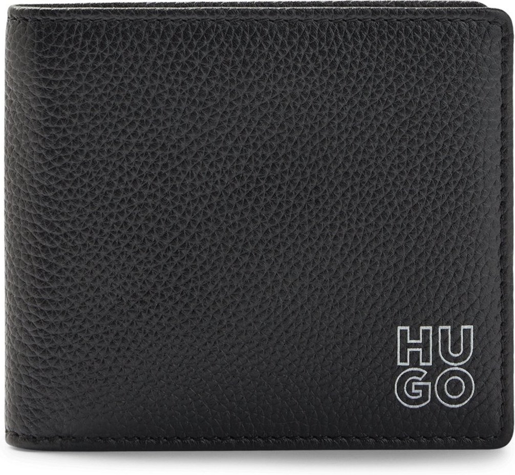 Imagem principal Carteira De Couro Granulado Com Logo E Bolso De Moeda HUGO preto HUGO preto