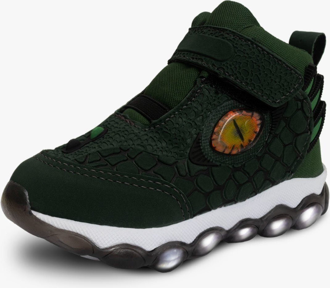 Imagem principal Infantil - Tenis Calce Facil Masculino Pópidi Botinha Dinossauro com Led verde Pópidí verde