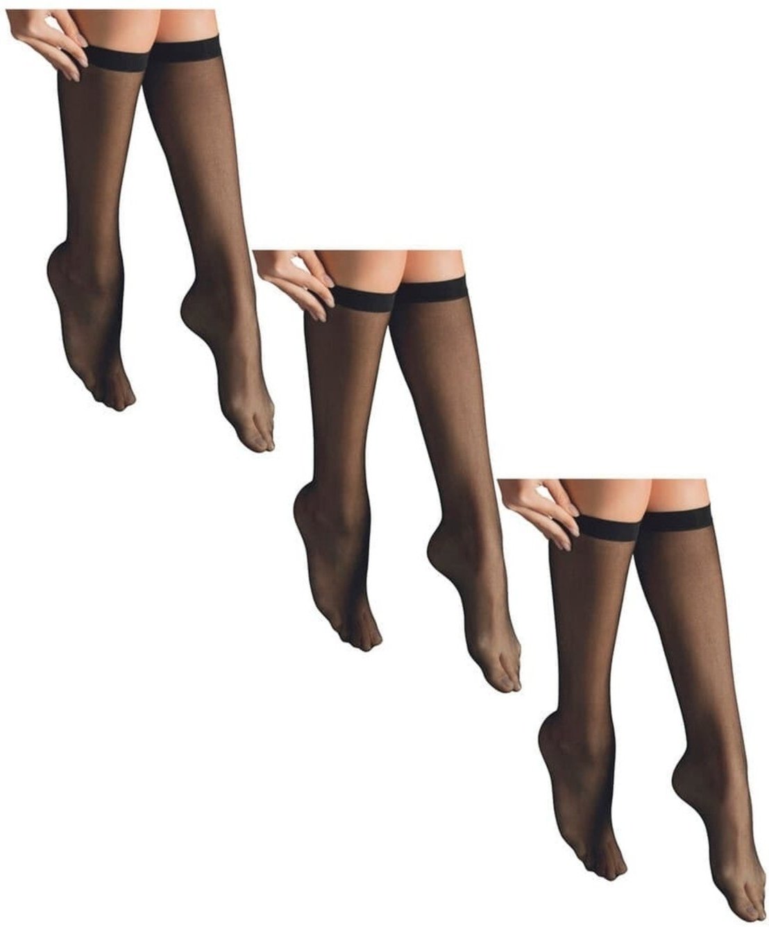 Kit com 3 Meias 3/4 Fio 15 Selene 9040