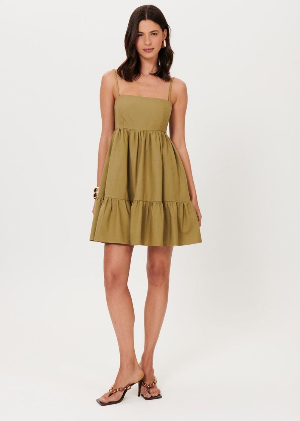 Vestido Curto De Alças Decote Reto