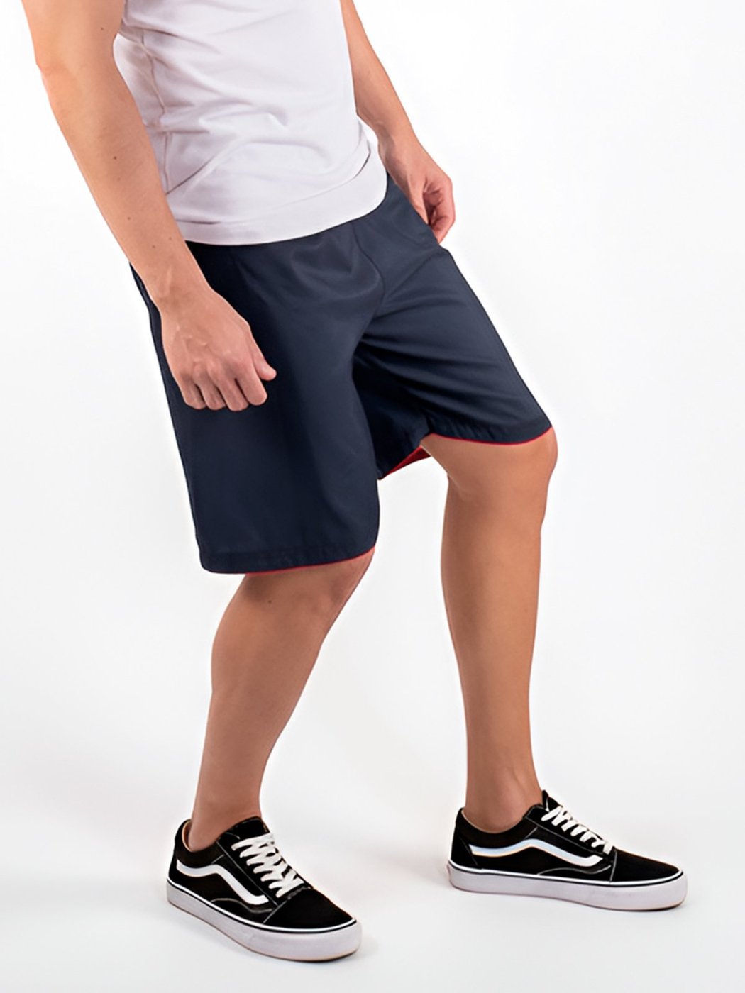 Imagem principal Bermuda Detalhe Na Barra Masculina Frent`s Short Treino Casual Esporte Frent's azul/azul marinho Frent's azul/azul marinho