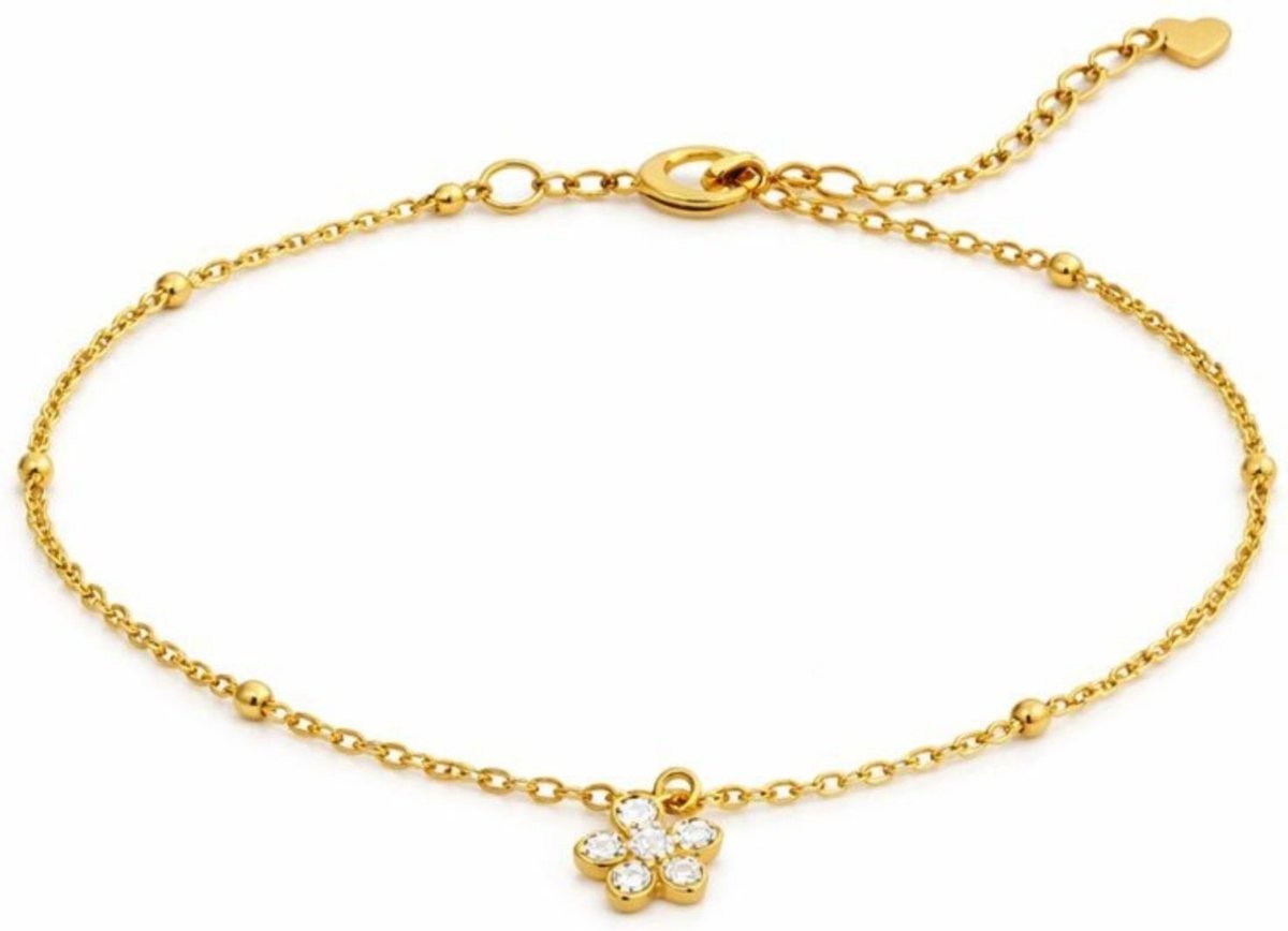 Tornozeleira Vih Triny Banhada a Ouro Cruz