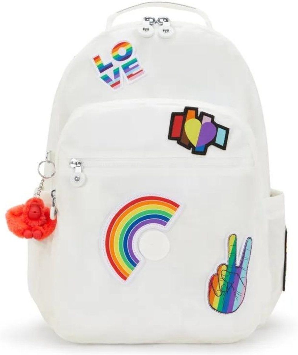 Imagem principal Mochila Kipling Seoul Alabaster Patch Estampado branco Kipling branco