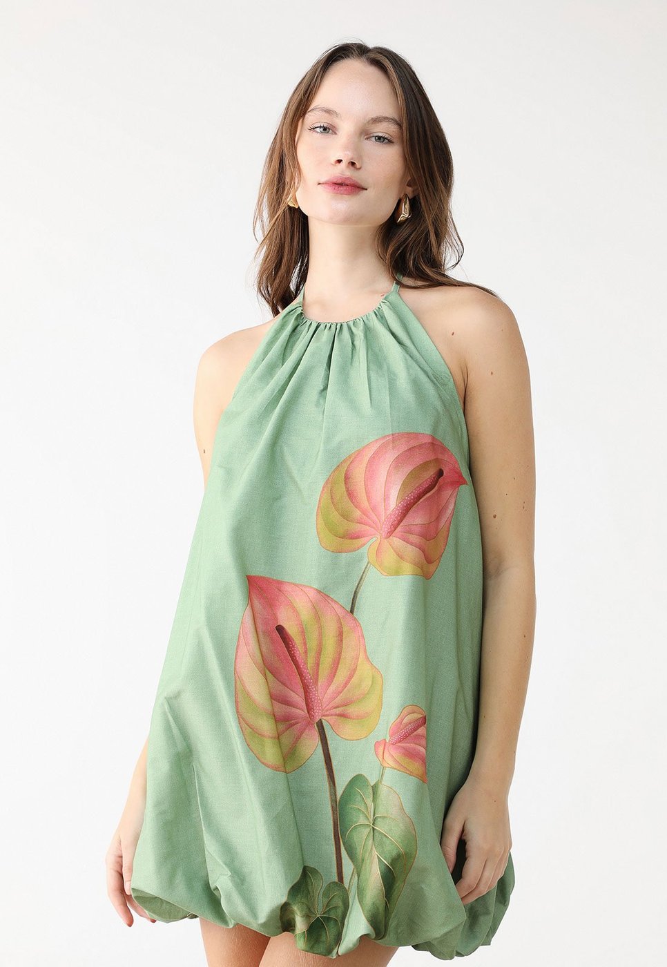 Vestido Frente Única FARM Curto Balonê Anturio