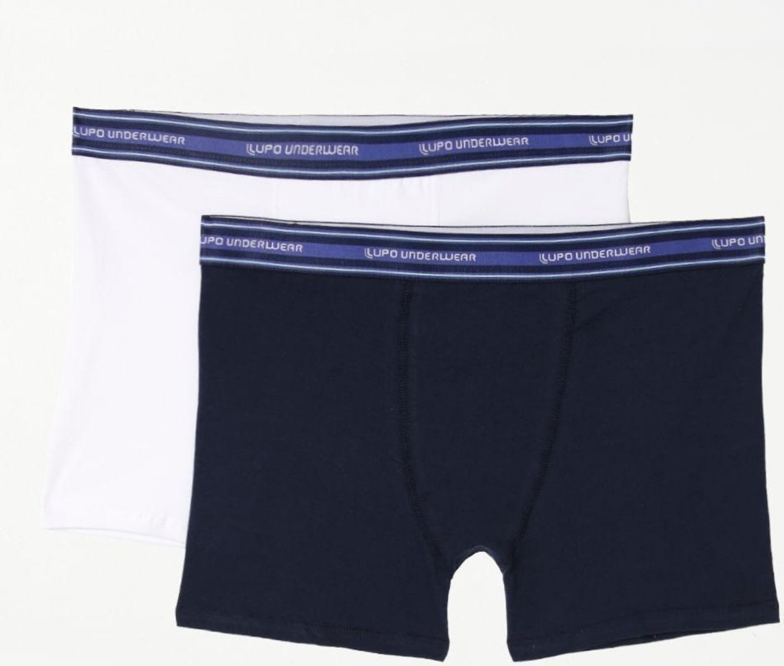 Imagem principal Kit com 02 Cuecas Boxer Lupo Masculinas Mescla/ Branco/Azul Marinho branco azul Lupo branco azul