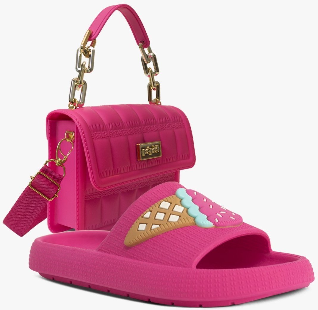 Imagem principal Infantil - Kit Bolsa e Chinelo Slide Sandália Juvenil Menina Pópidi pink Pópidí pink