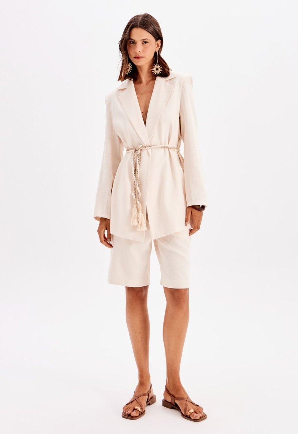 Bermuda Alongada Com Linho