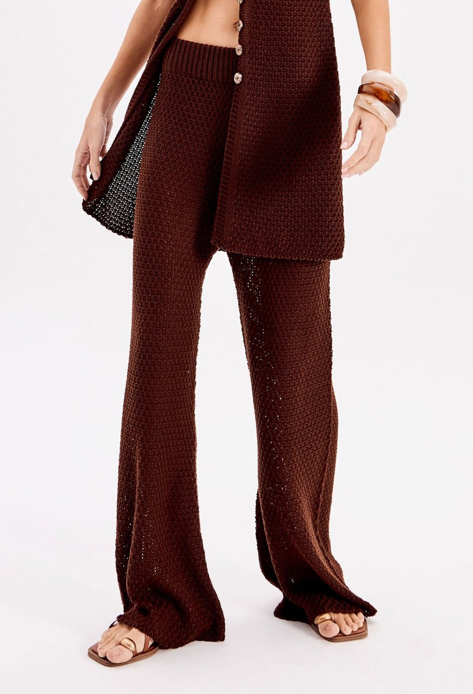 Calça Tricot My Favorite Reta Vazada