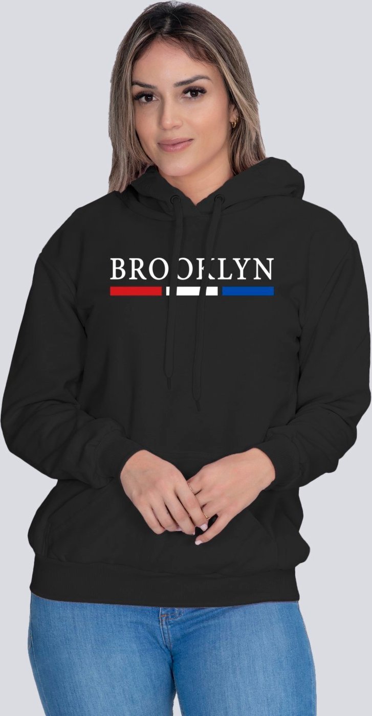 Imagem principal Moletom Feminino Flanelado Blusa de Frio Canguru Brooklyn Lucas Lunny preto Lucas Lunny preto