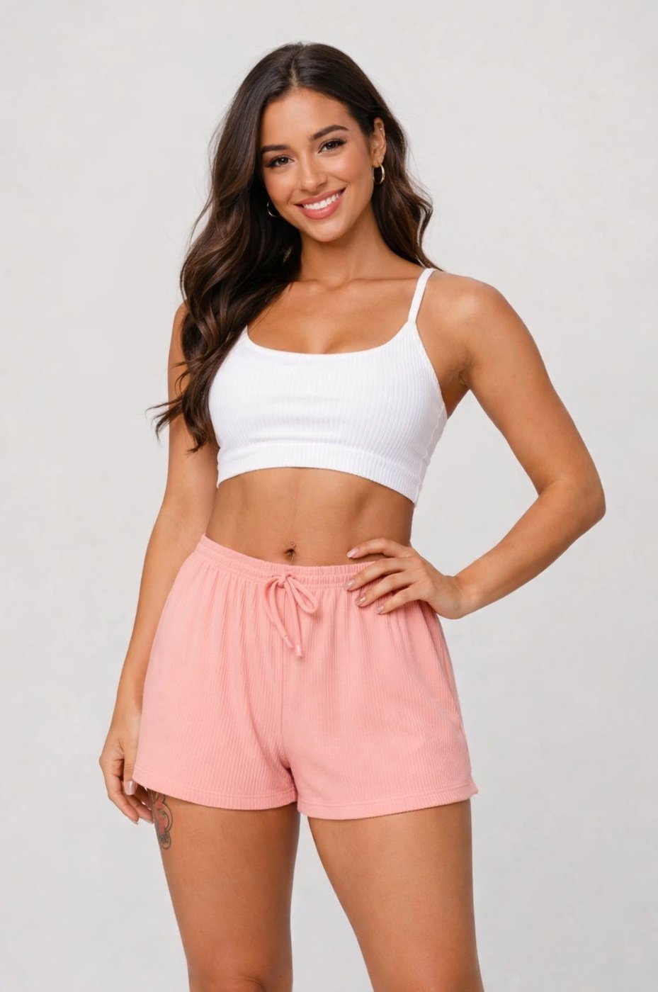 Short Malha D Bell Outlet Fashion Canelado Soltinho