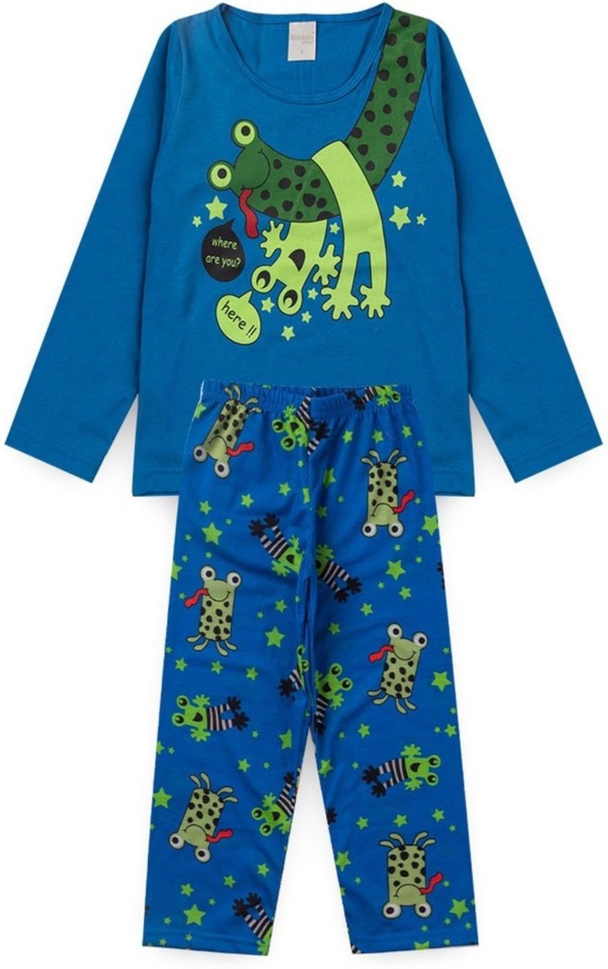 Imagem principal Pijama Molekada Menino Longo Sapinho Brilha No Escuro azul Molekada azul