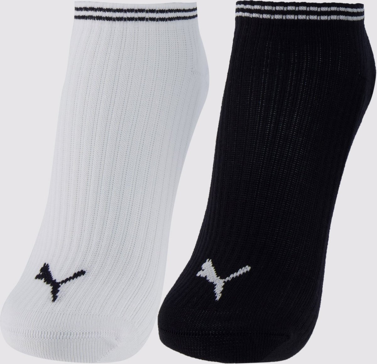 Kit Meia Puma Sapatilha 2 Pares Feminina Preta e B