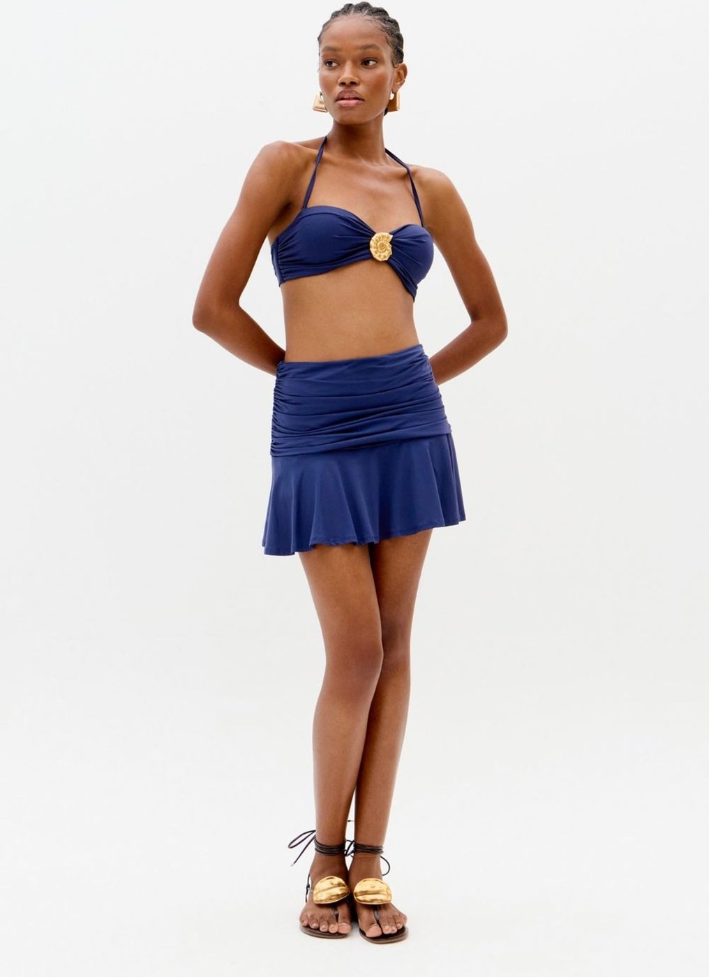 Saia Curta Com Babados