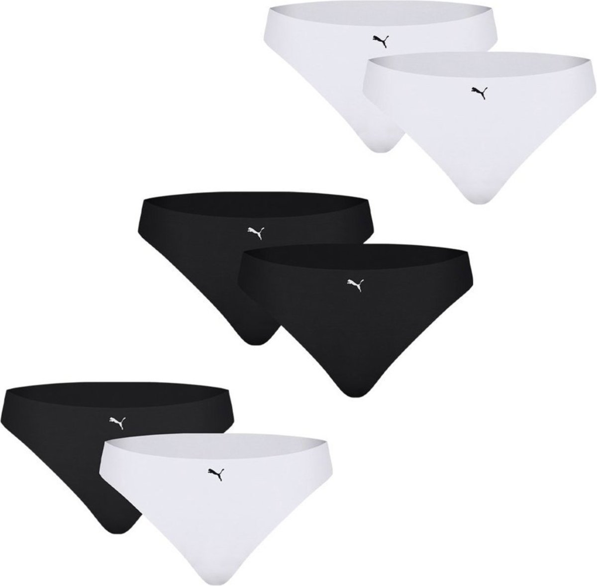 Imagem principal Kit 6 Calcinhas Puma Corte a Fio Feminina preto Puma preto