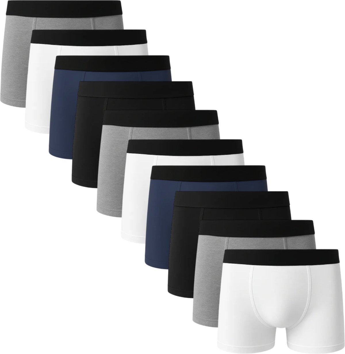 Imagem principal Kit 10 Cuecas Boxer Basic Lisa 100% Algodão Masculina Sortido QLC SPORT multicolorido QLC SPORT multicolorido