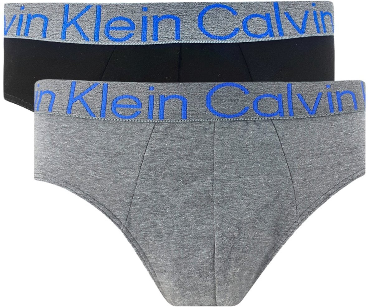 Imagem principal Cueca Calvin Klein Brief Cotton Stretch Preta e Blu Logo Pack C11.03 CZ06 2UN cinza/preto blu Calvin Klein cinza/preto blu