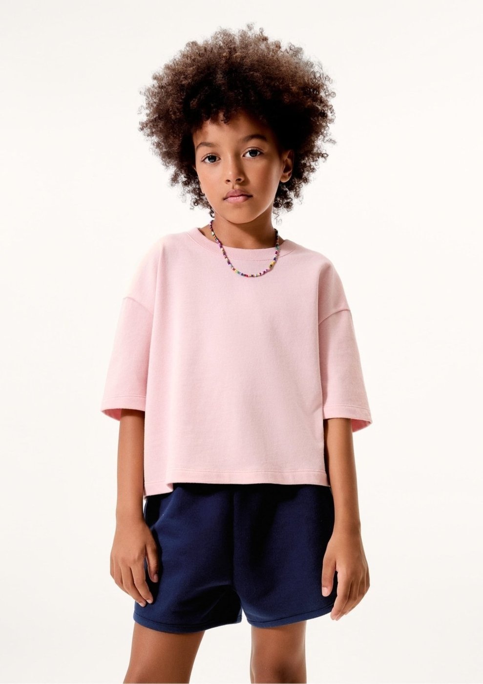 Imagem principal Infantil - Blusa Menina Oversized Em Malha Binada Hering Hering Kids rosa Hering Kids rosa