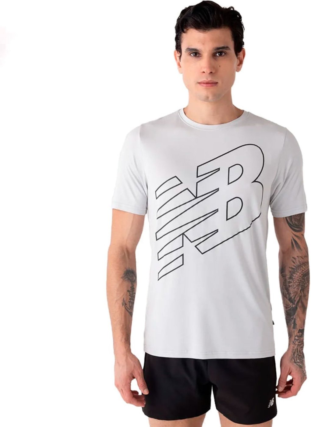 Imagem principal Camiseta Masculina New Balance Logo Performance Claro cinza New Balance cinza