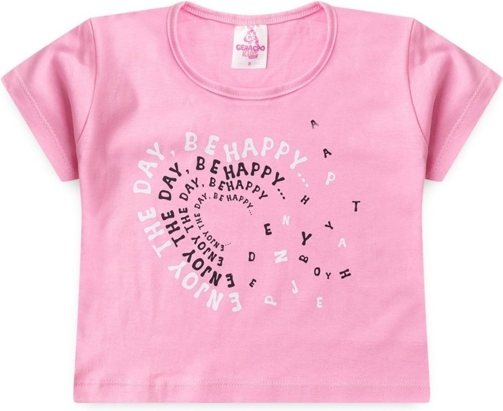 Imagem principal Infantil - Conjunto de Verão para Menina Blusa Cropped e Shorts Be Happy GKS coral GKS coral