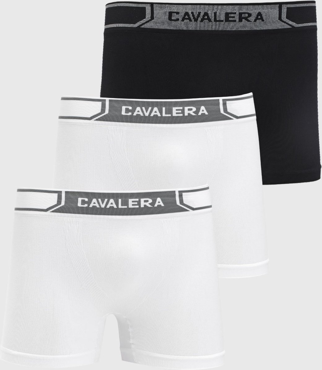 Kit 3 Cuecas Boxer Masculina Cavalera Sem Costura Branca