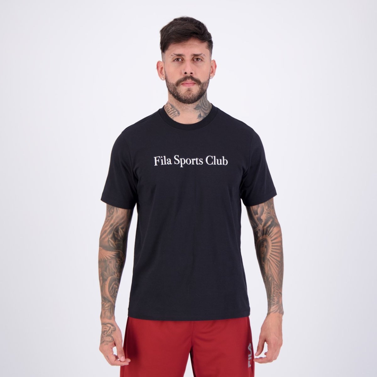 Imagem principal Camiseta Fila Regular Sport Club Letter Preta e Branca preto Fila preto