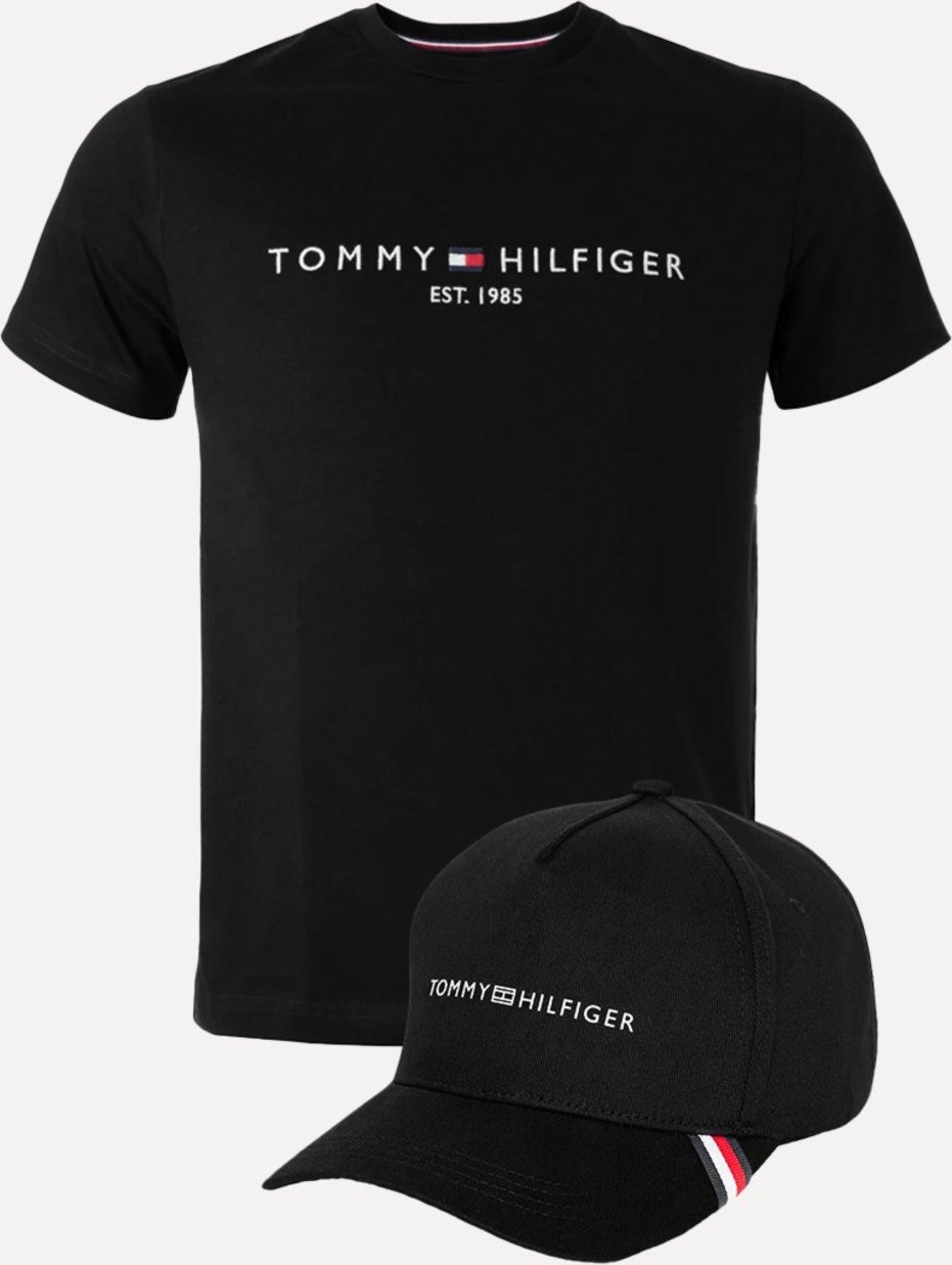 Imagem principal Kit Tommy Hilfiger Camiseta Masculina Core Logo Tee e Boné Uptown Cap preto Tommy Hilfiger preto
