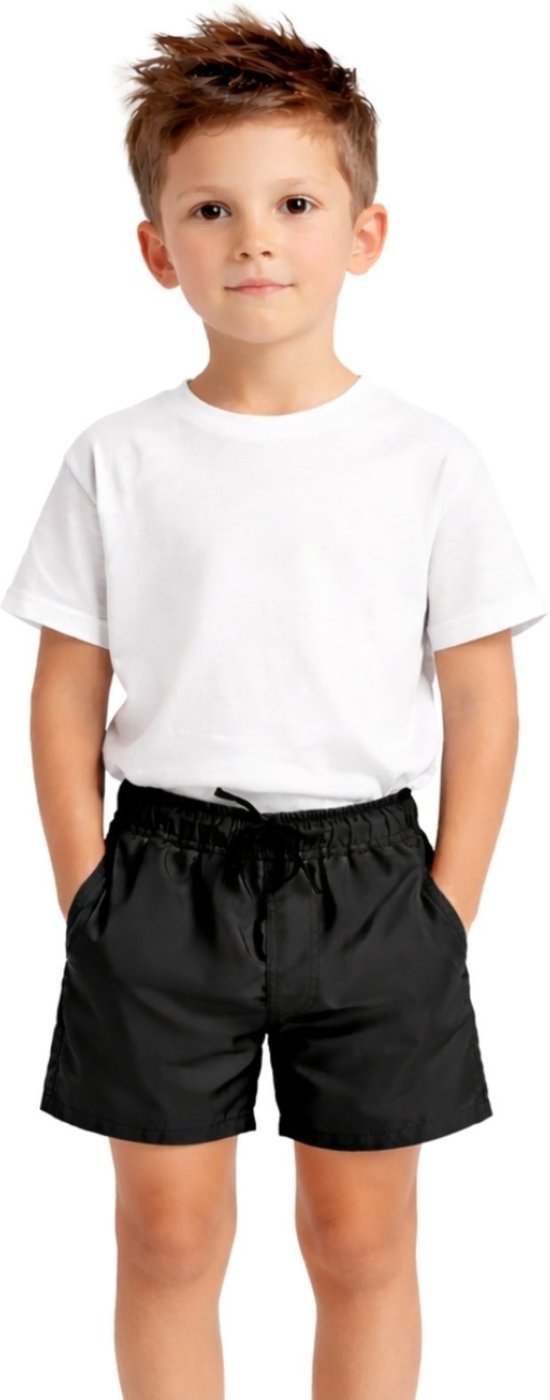 Imagem principal Infantil - Short Tactel Bermuda Moda Praia Liso Relaxado preto Relaxado preto