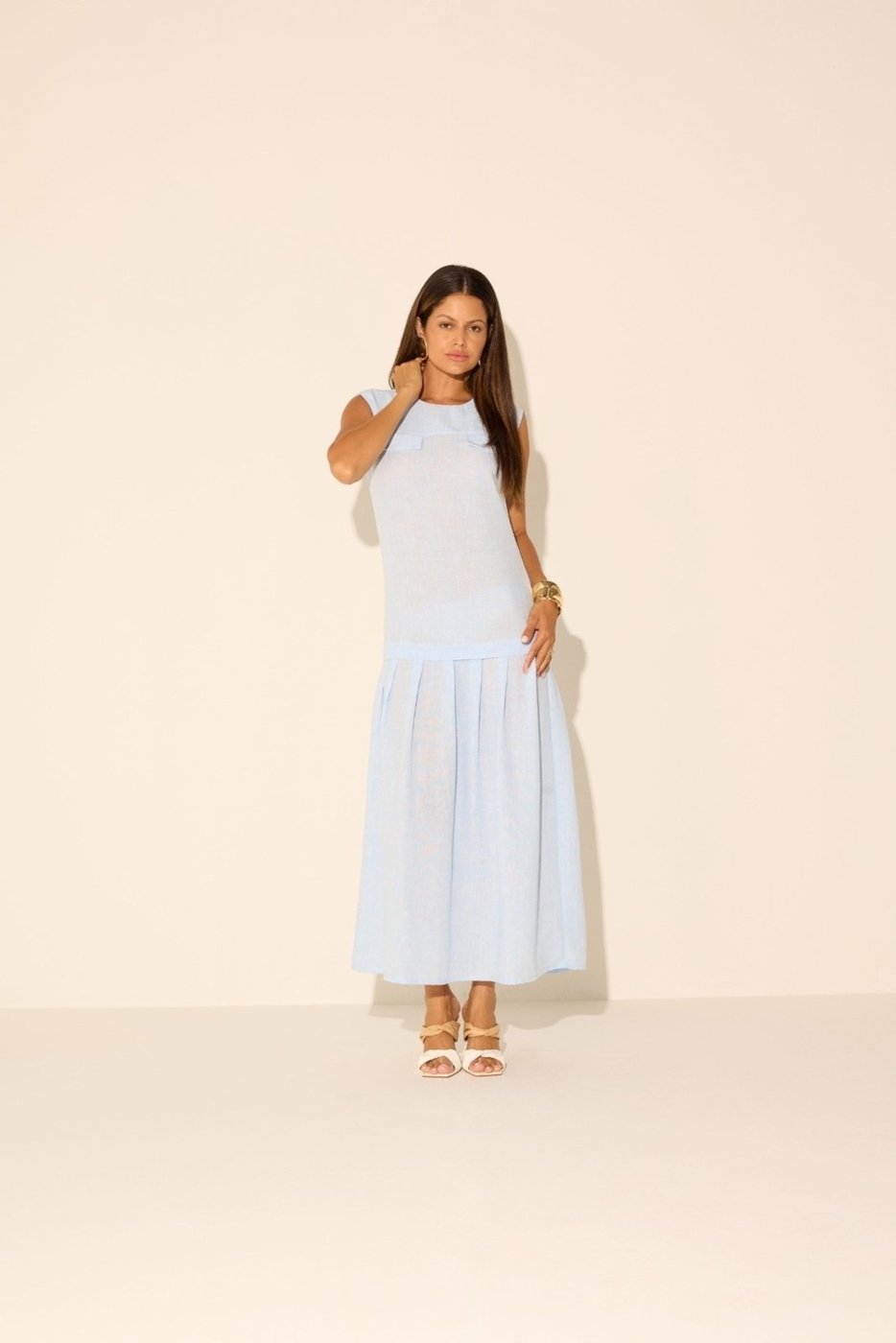 Vestido Vanibele Linho Claro