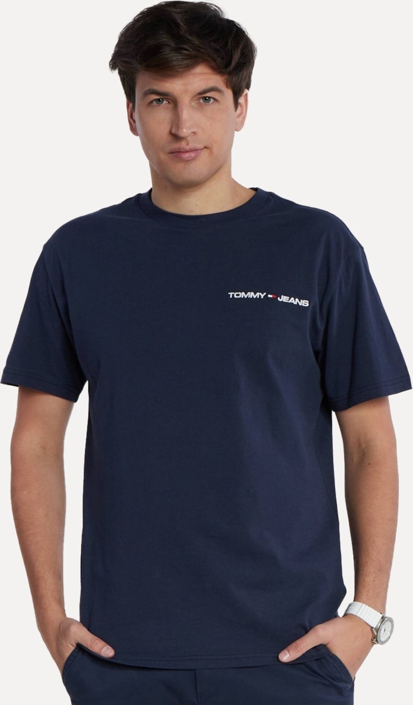 Imagem principal Camiseta Tommy Jeans Masculina Classic Linear Embroidered Chest Marinho azul marinho Tommy Jeans azul marinho