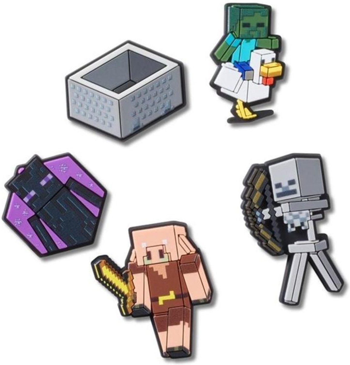Infantil - Jibbitz™ Minecraft Pack com 5 Peças UNICO