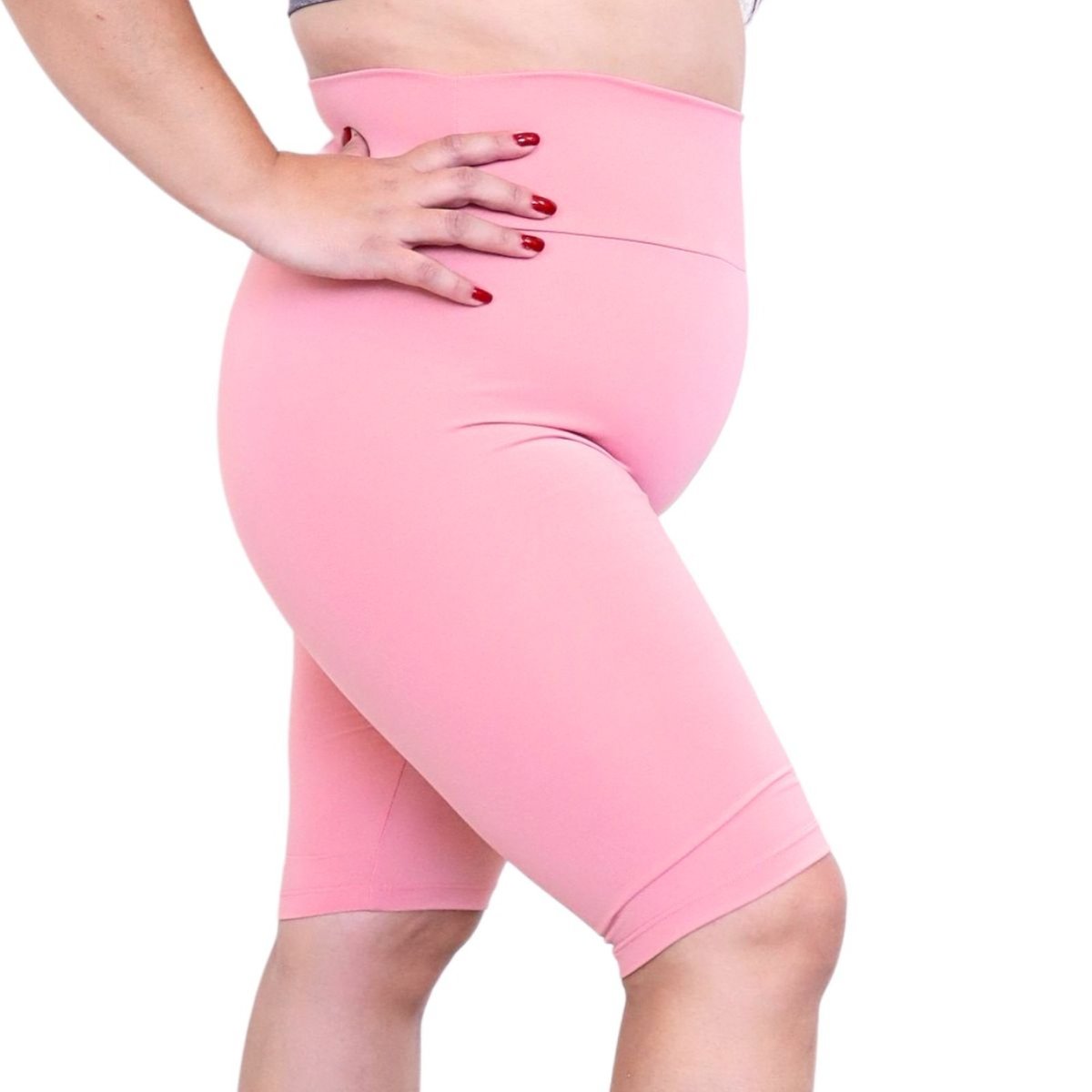 Bermuda Plus Size Heide Ribeiro Linha Silver Academia Rosê