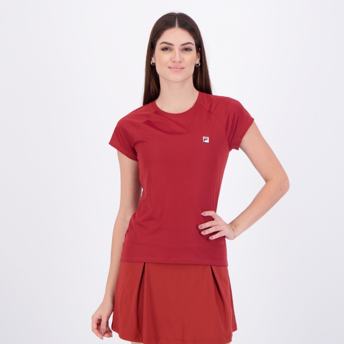 Imagem principal Camiseta Fila Tennis Basic Feminina Bordô vermelho Fila vermelho