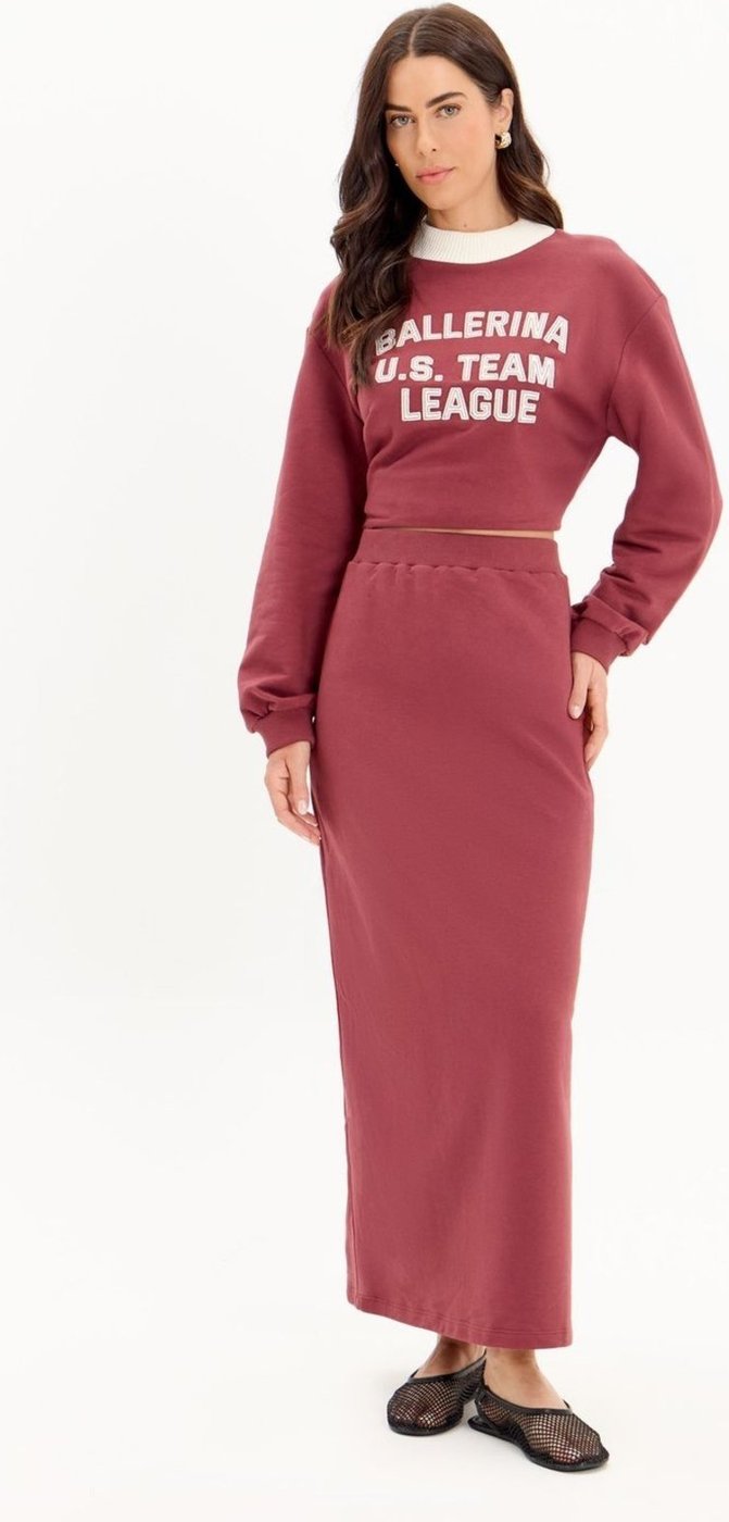 Saia Super Midi Moletom com Fenda