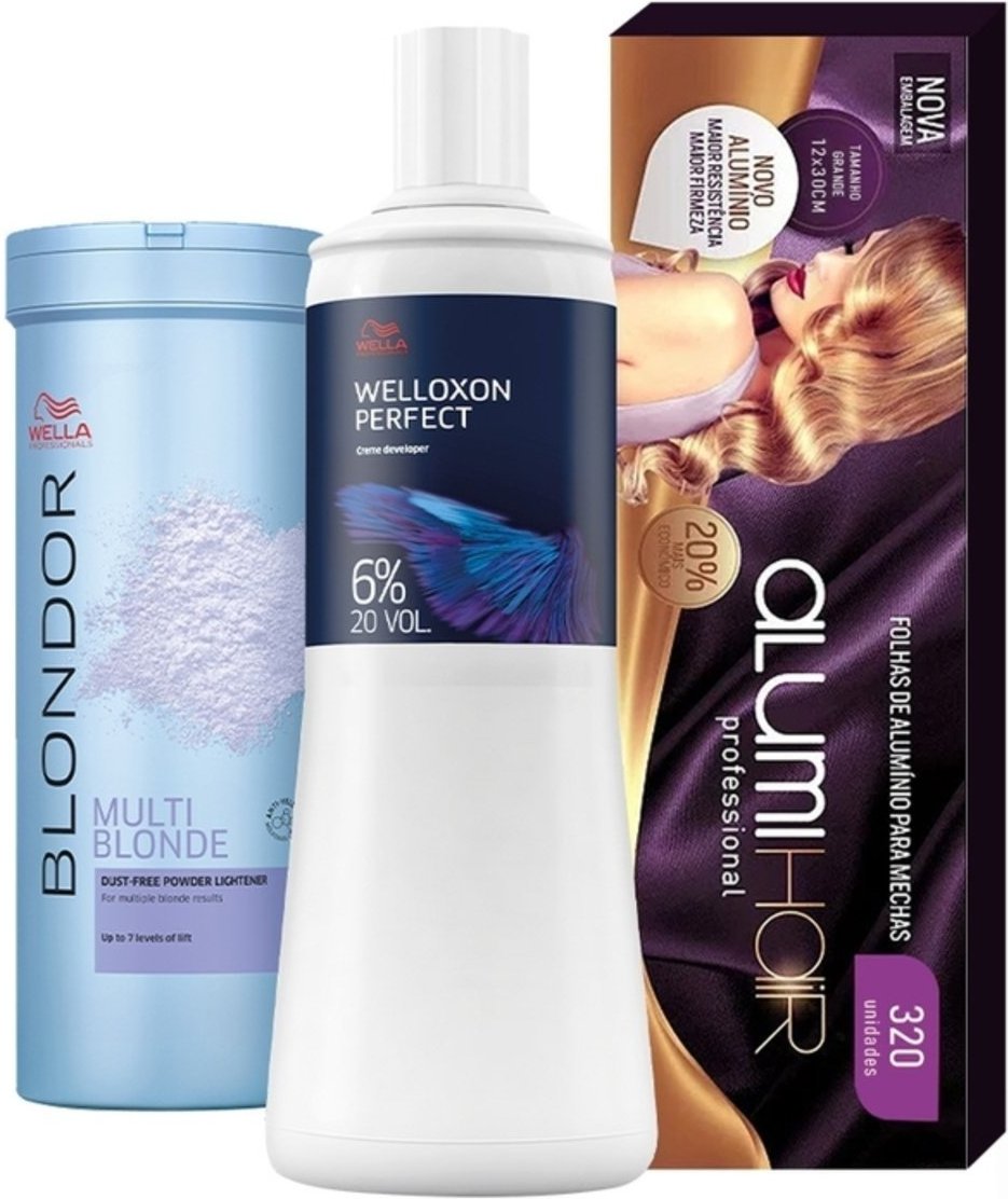Imagem principal Kit Wella Professionals Blondor 400g Welloxon Perfect 6% 20V AlumiHair (3 produtos) multicolorido WELLA PROFESSIONALS multicolorido