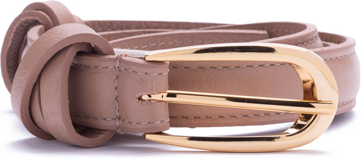 Cinto MY.NA Fivela Passante Couro Camomila