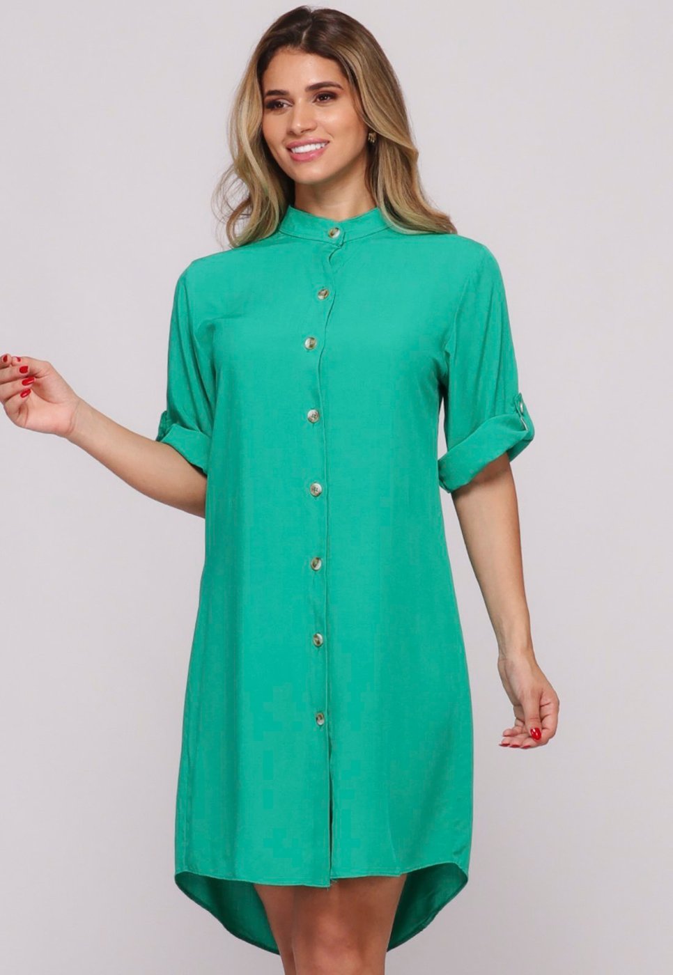 Imagem principal Vestido Chemise Botões C B’Bonnie Vitória Bandeira verde verde